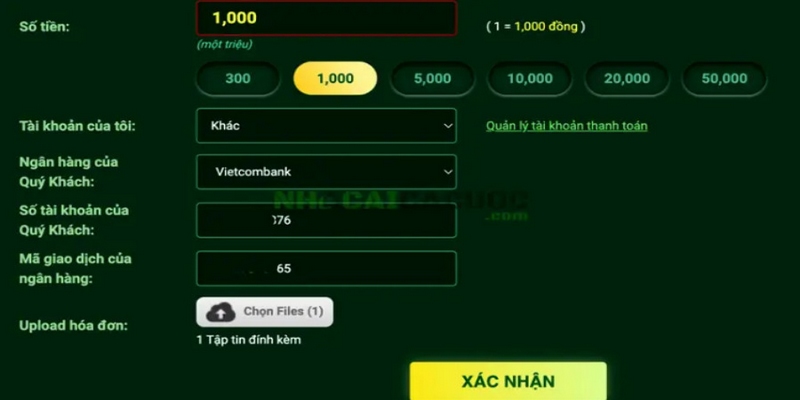 Hướng dẫn nạp tiền nhanh chóng cho mọi bet thủ